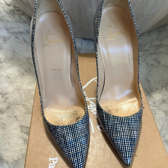Christiabn Louboutin So Kate 120 mm patent navy/black heals, size 38.5 - Picture 3 of 6